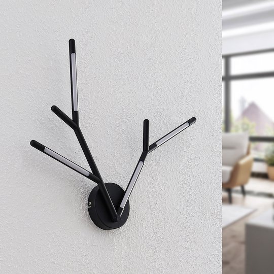 Lucande Cuerno LED-vägglampa i svartvitt