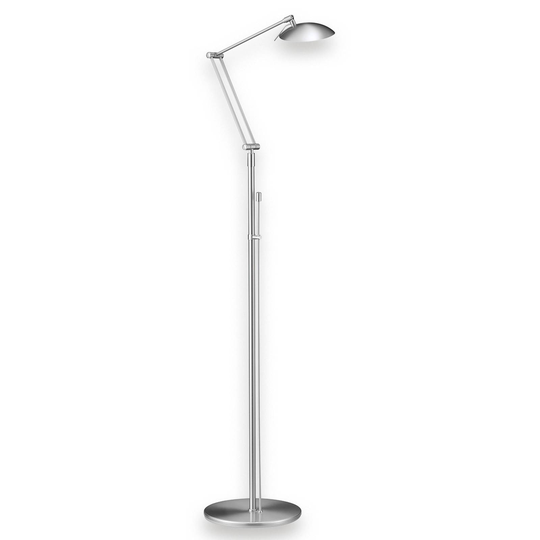 Attraktiv LED-golvlampa CURL i matt nickel