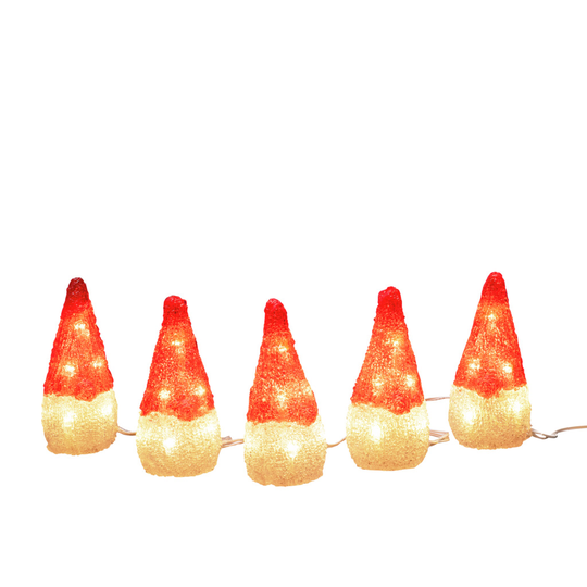 Tomtar akryl 5st 40 LED (Klar/Röd)