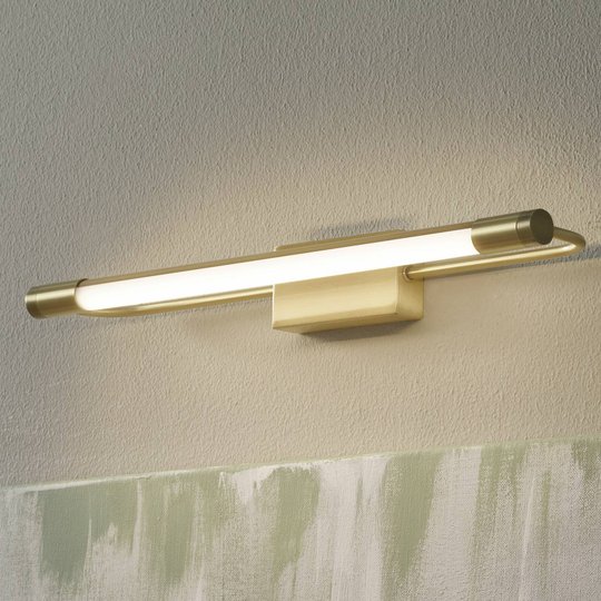 LED-vägglampa Rapallo, mässing, IP44, 40 cm