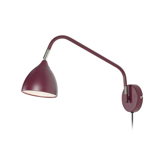 Vägglampa Valencia, vinröd