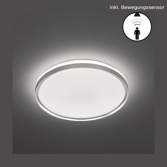 LED-taklampa Jaso BS, Ø 39 cm, silver