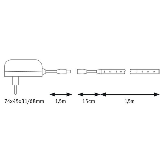 Paulmann SimpLED-list set, belagd, varmvit