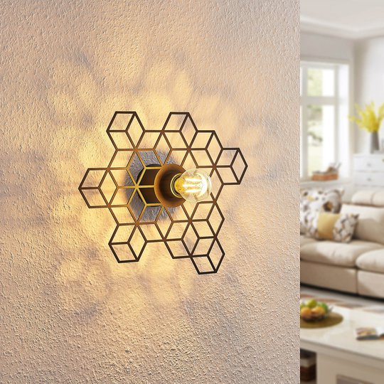 Lucande Alexaru vägglampa, bikupa, svart