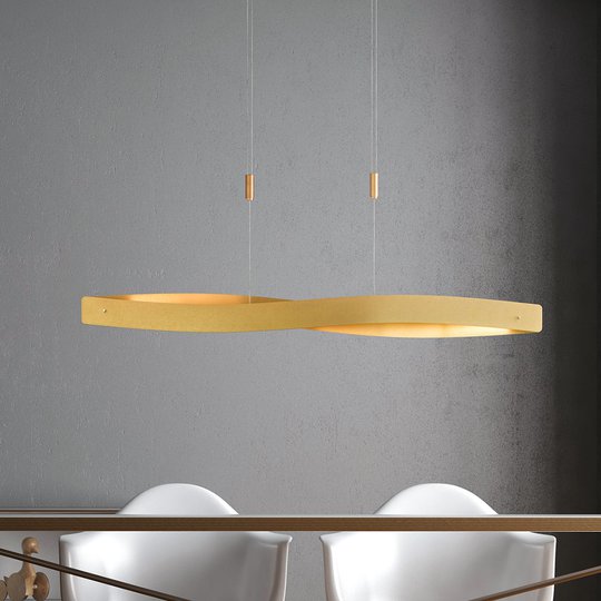 Lucande Lian LED-hänglampa, mässing, höjdjusterbar