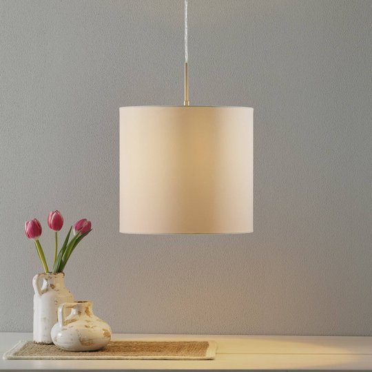 Lucande Patrik textilhänglampa Ø30 cm creme