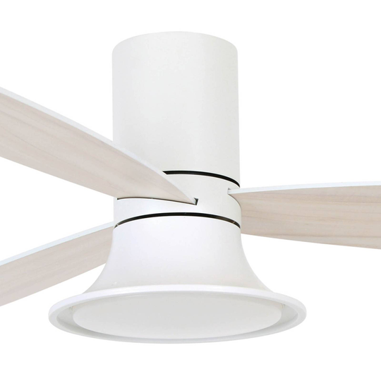 Takfläkt Flusso med LED-lampa, vit