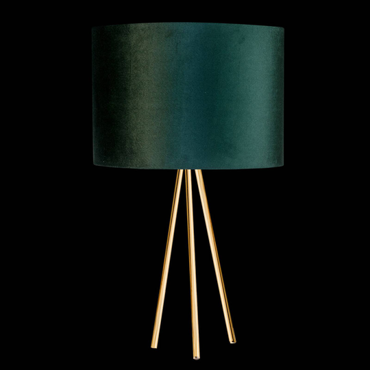 Bordslampa Monaco, trebent guld, grön sammet