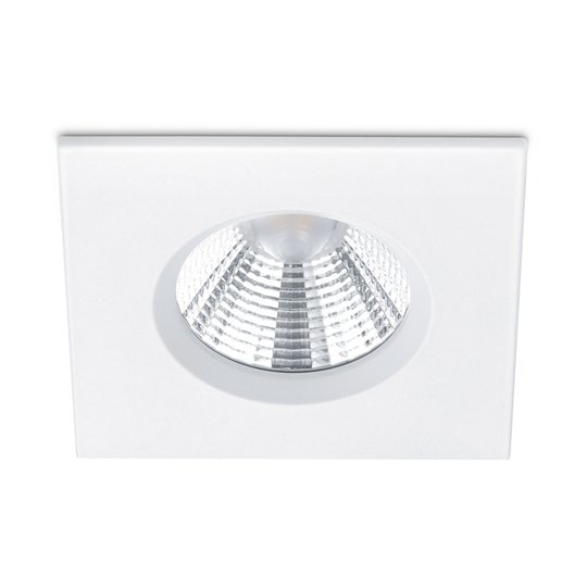 Kantig LED-inbyggnadsspot Zagros IP65 i matt vitt