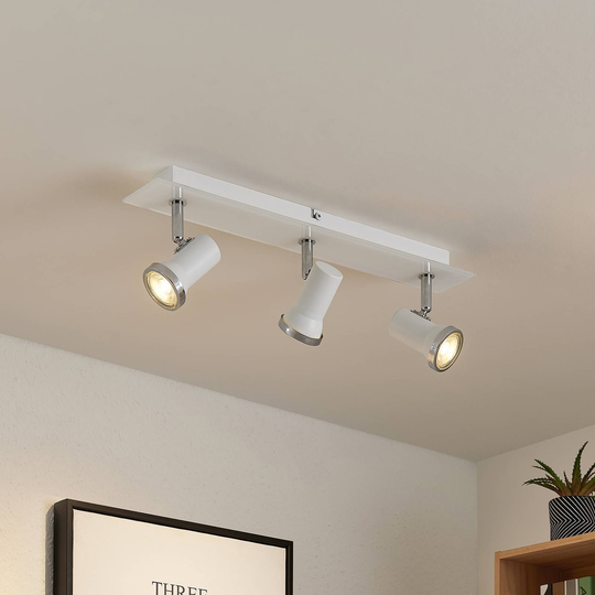 Lindby Marvolo vägglampa, vit, 3 lampor