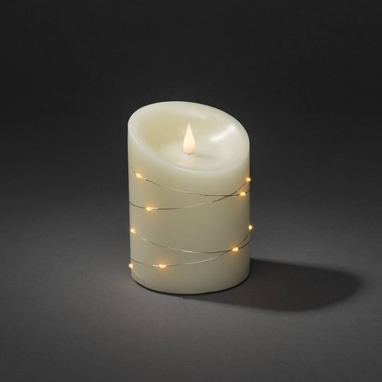 LED-vaxljus creme färgtemperatur bärnsten Ø 10 cm