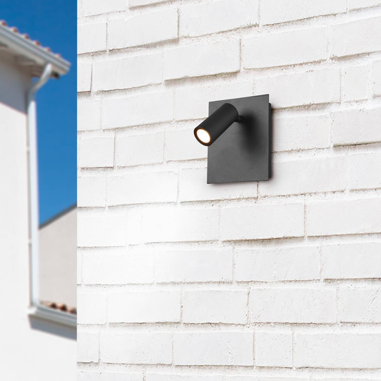 LED-utomhusvägglampa Tunga, 1 lampa, antracit