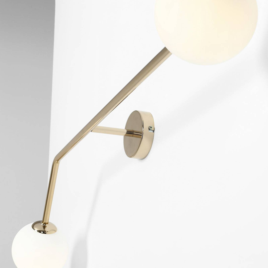 Vägglampa Pure, 2 lampor, guld, horisontell