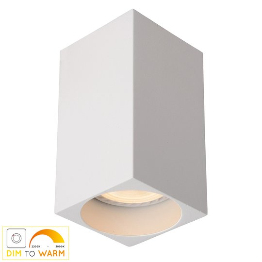 LED-taklampa Delto dim to warm, kantig, vit