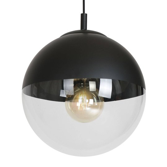 Hänglampa 562, halvklart glas, halvsvart