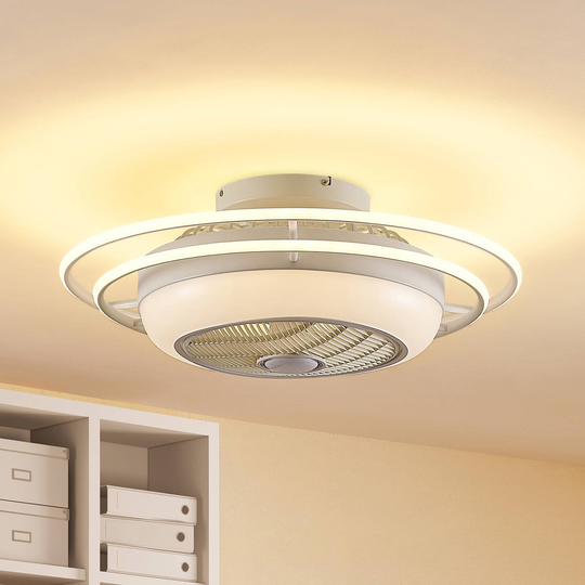 Lindby Ilvie LED-takfläkt, vit