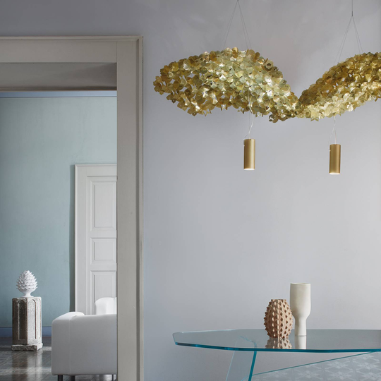 Slamp Nuvem hänglampa, utvidgbar, guld