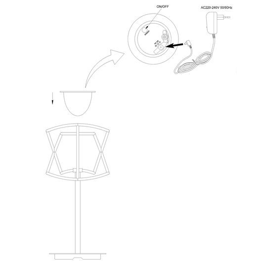 LED-utomhusbordslampa Polinesia med Touch-dimmer