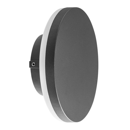 LED-utomhusvägglampa Bora rund, mörkgrå