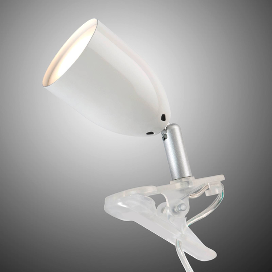 Modern LED-klämlampa LEO i vitt