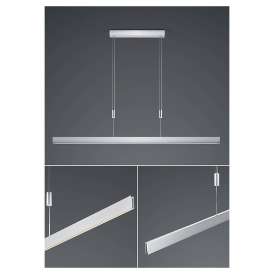 B-Leuchten Delta LED-hänglampa, 130 cm, aluminium