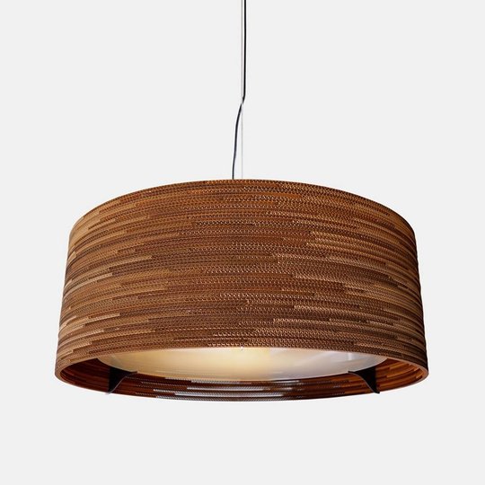 Hänglykta Drum av återvunnen kartong, 92 cm