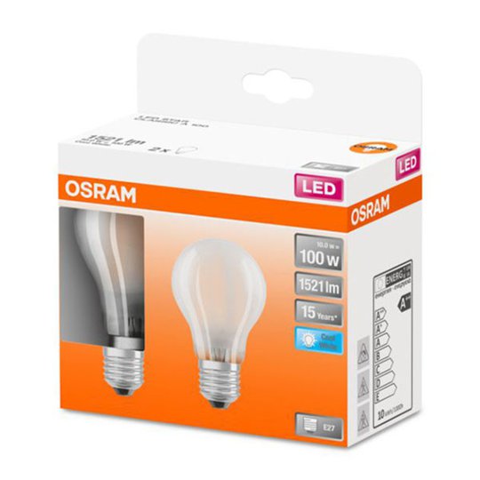 OSRAM Classic A LED-lampa E27 10 W 4 000 K 2-pack