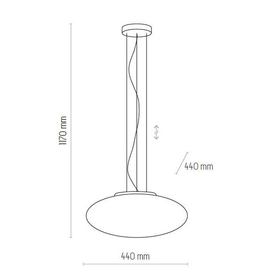 Hänglampa Gala av glas, Ø 44 cm, vit