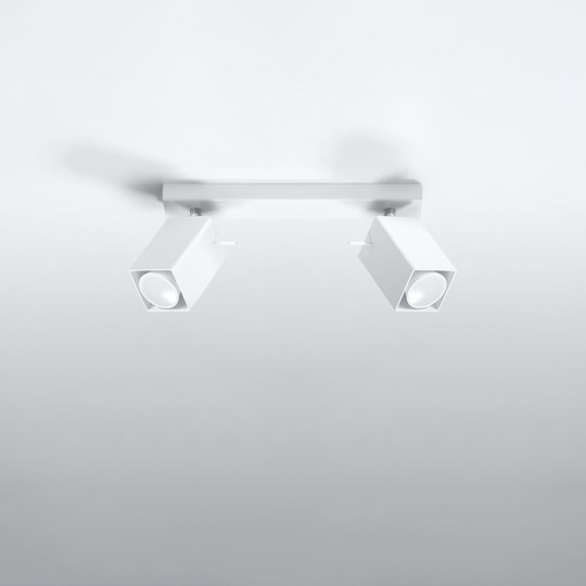 Takspotlight Square, vit, 2 lampor