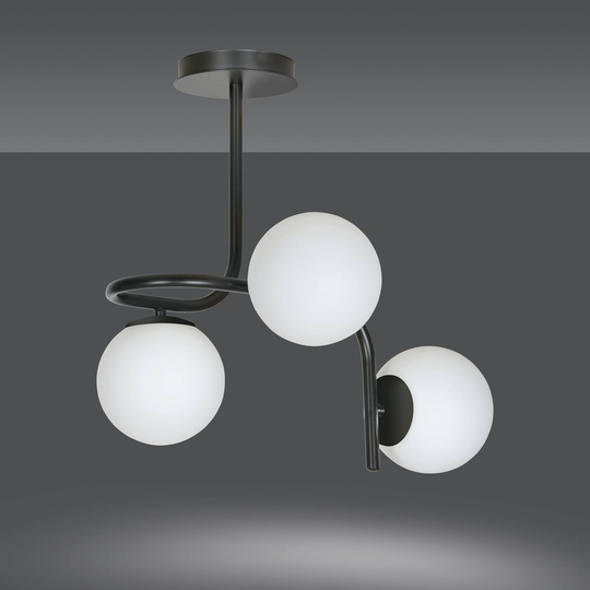Taklampa Grand, svart, 3 lampor