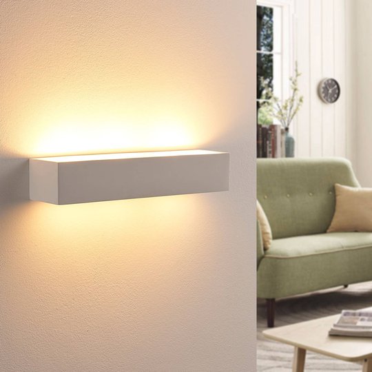 Arya - Easydim-LED-vägglampa av gips