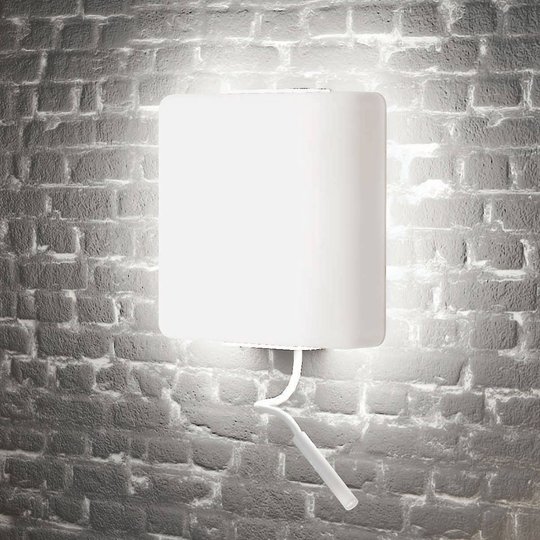 LED-vägglampa Square med läslampa vit