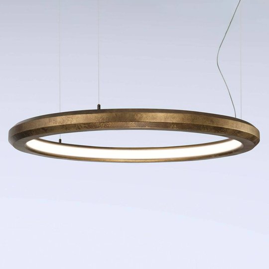 LED-hänglampa Materica inuti 90 cm mässing