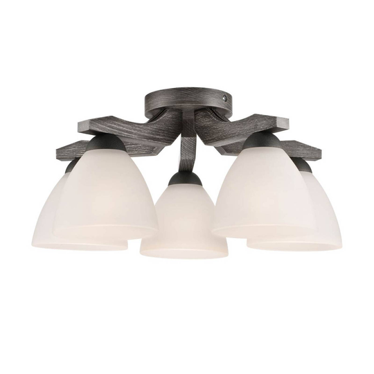Taklampa Haro, bok grafit/vit, 5 lampor