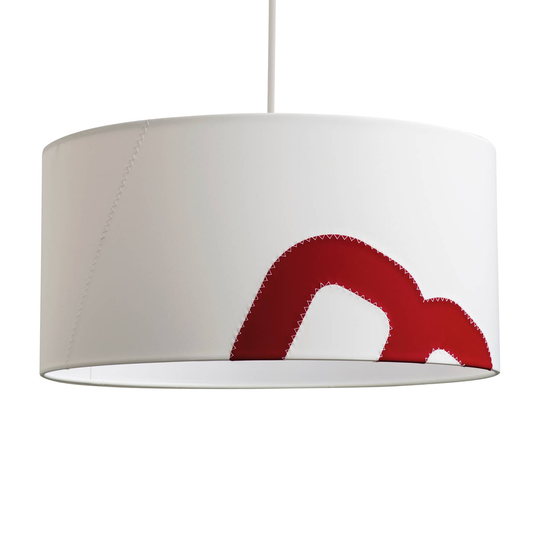 Hänglampa Hemmahamn av segel 45 cm vit/röd