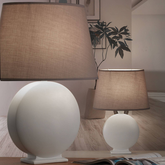 Bordslampa Zen, skärm beige, keramikfot, 60 cm
