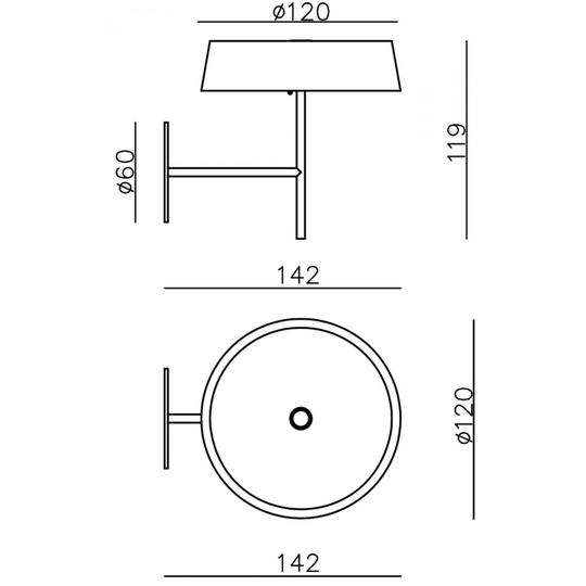 LED-vägglampa Miram med batteri, dimbar, svart