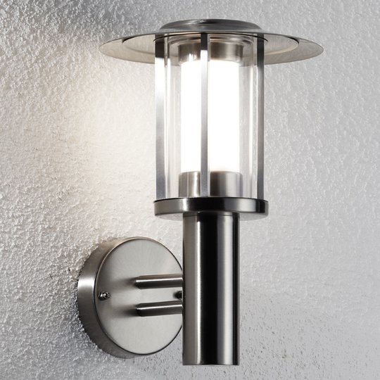 LED-utomhusvägglampa Gregory rostfritt stål
