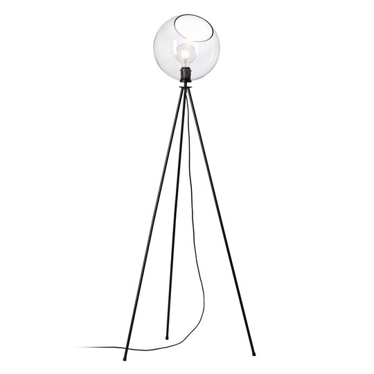 Golvlampa Afton med transparent glasskärm