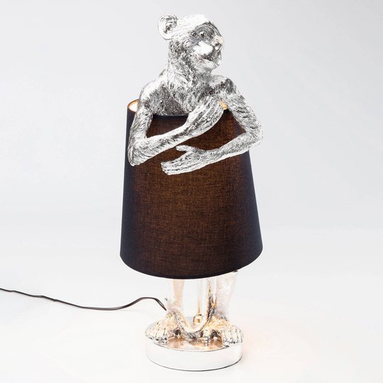 KARE Animal Monkey bordslampa silver/svart