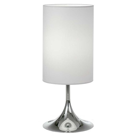 Bordslampa Flute 55 cm vit krom