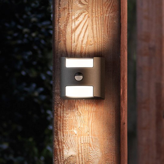 Grass - sensor-vägglampa i antracit m. LED-ljus