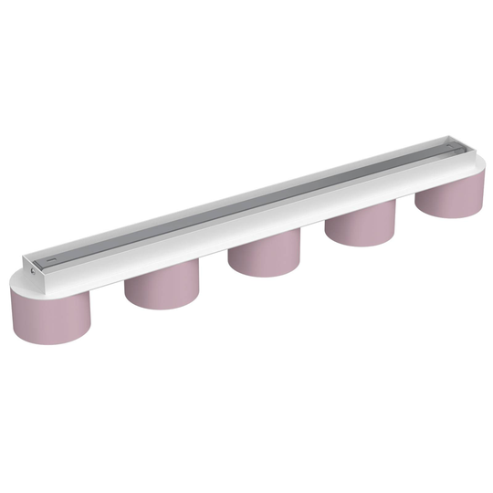 Taklampa Cloudy balk 5 lampor rosa