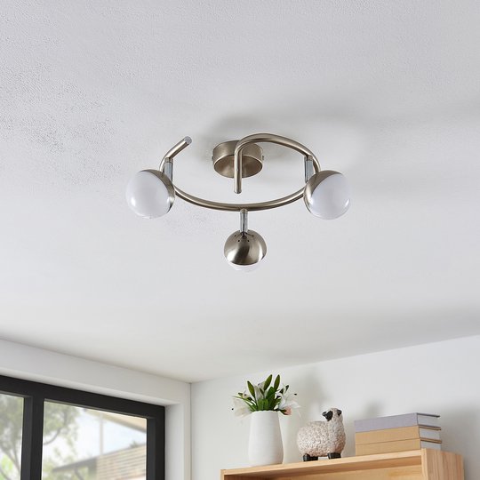 Lindby Lientje LED-taklampa, rund, 3 lampor