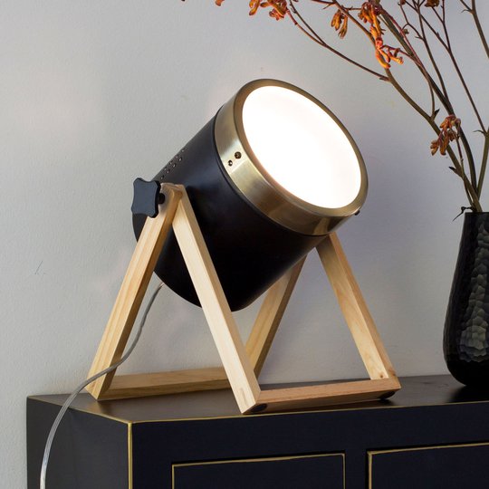 Bordslampa Tim svart-guld