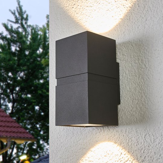 Mörkgrå LED-utomhusvägglampa Gabriela 2 ljuskällor