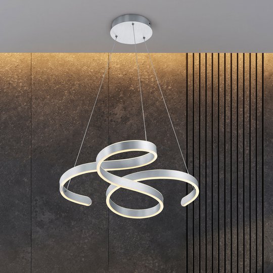 LED-pendellampa Francis, borstat aluminium