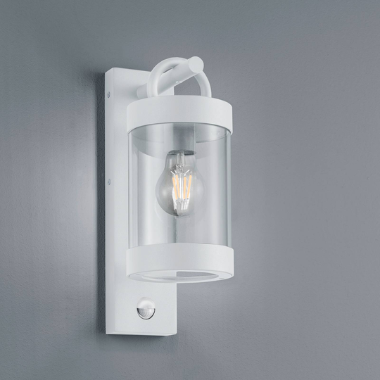 Utomhusvägglampa Sambesi, rörelsesensor, vit