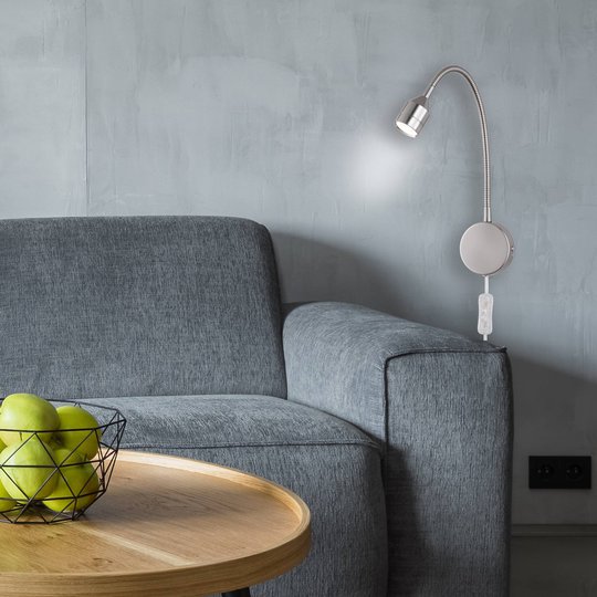 LED-vägglampa Lovi matt nickel
