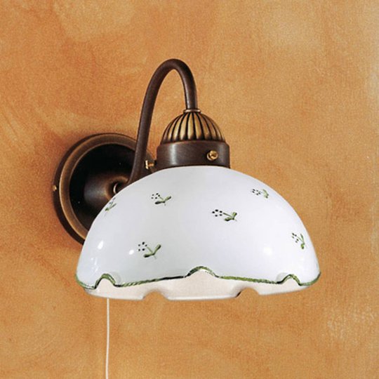 Vägglampa Nonna ströblomma, grön